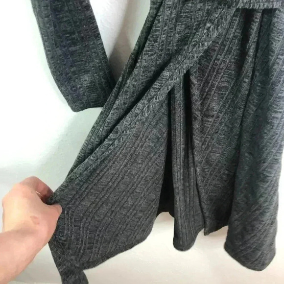 Laundry by Shelli Segal Grey Heathered Ribbed Keyhole Dress Women's Size 14 - Picture 5 of 11